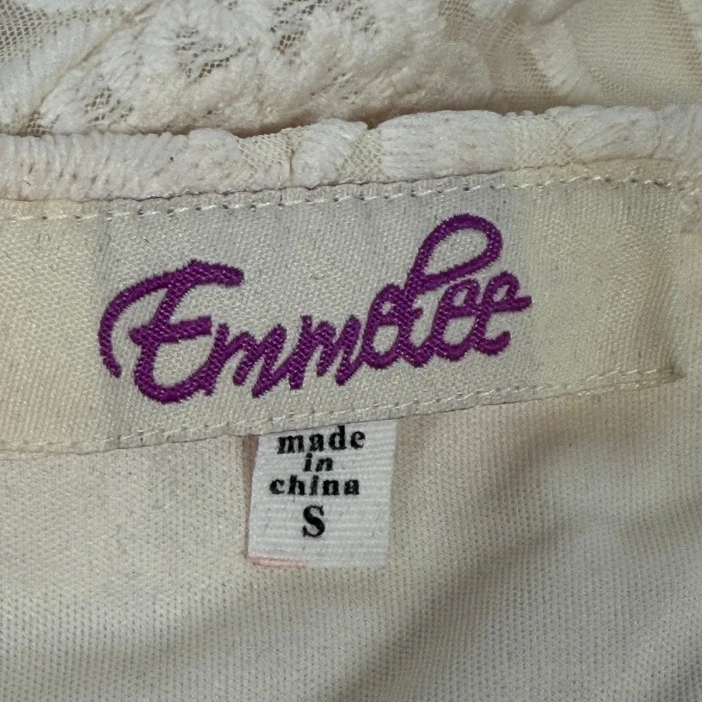 Emmelee Cream Lace Swing Dress Small Boho Festival Trapeze Racerback - Picture 3 of 6